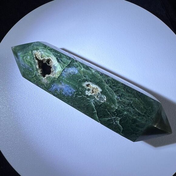 Moss Agate Crystal Double Terminated Point (#9)‎ - Picture 11 of 11